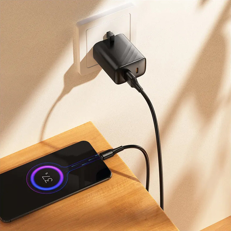 Daten- und Ladekabel USB-A - microUSB HOCO X120, 18W, 1m, Schwarz