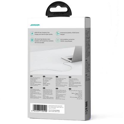 Câble de Données et de Charge USB-C - USB-C Joyroom Multi-Color S-A34, 60W, 1m, Blanc