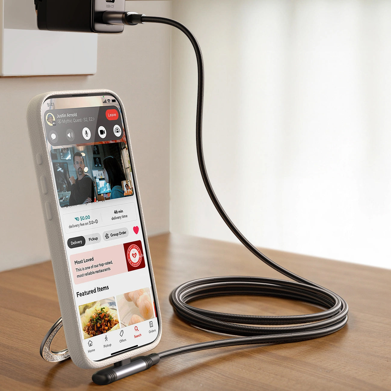 Câble de Données et de Charge USB-C - Lightning Joyroom S-A56 EnjoyX Angled, 30W, 1.2m, Noir