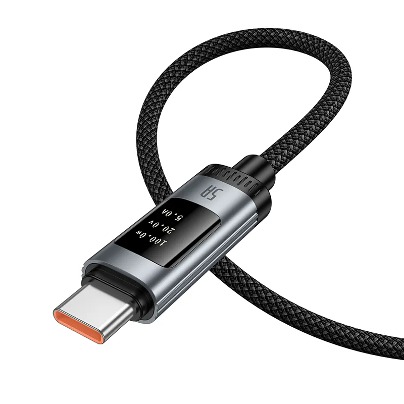 Daten- und Ladekabel USB-A - USB-C HOCO Display U148, 100W, 1.2m, Schwarz