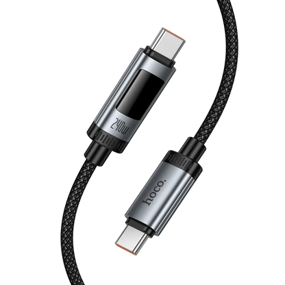USB-C Daten- und Ladekabel - USB-C HOCO Display U148, 240W, 1.2m, Schwarz
