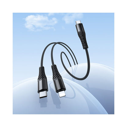 USB-C - Lightning / USB-C Ladekabel HOCO X123, 10W, 1m, Schwarz