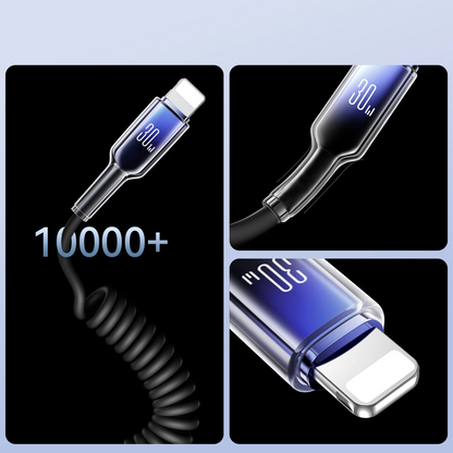 USB-C - Lightning Lade- und Datenkabel Joyroom S-A43 Crystal, 30W, 1,5m, Schwarz