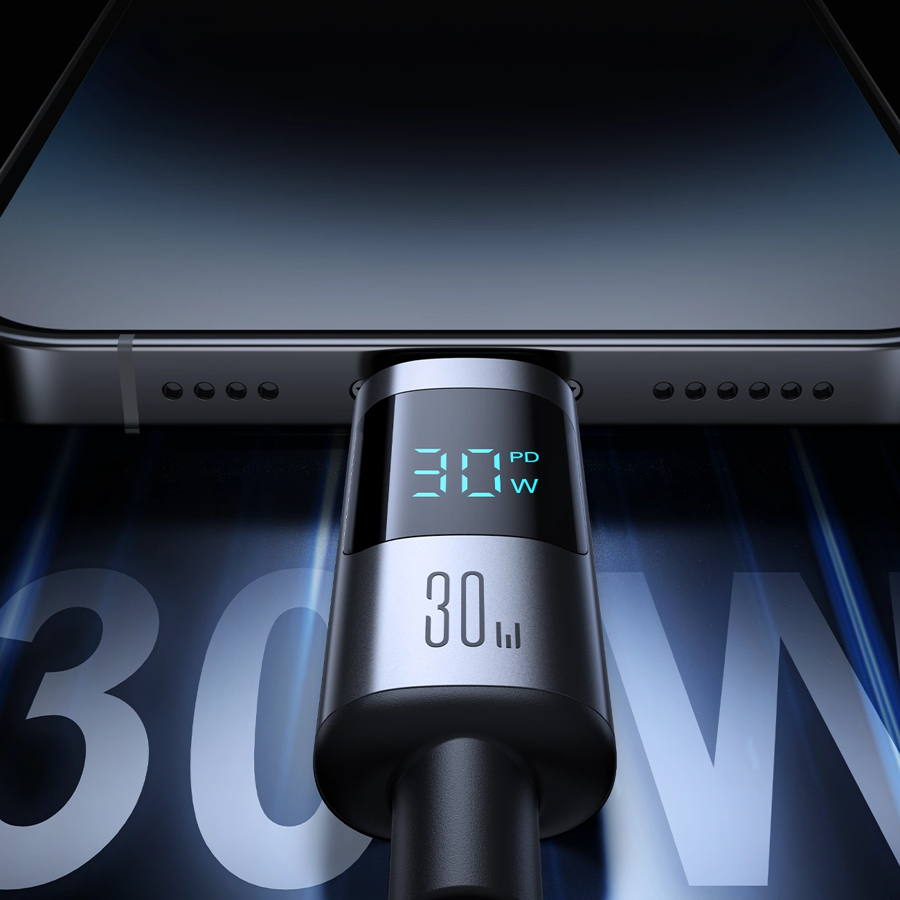 USB-C - Lightning Lade- und Datenkabel Joyroom S-A16 Pro Prism Display, 30W, 1,2m, Schwarz
