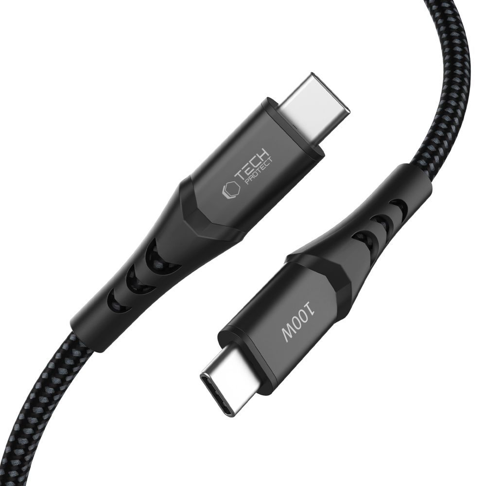 Câble de données et de charge USB-C - USB-C Tech-Protect UB11T Ultraboost, 100W, 2m, Noir