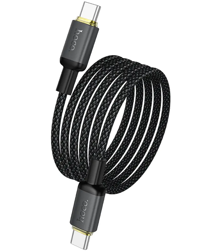 Câble de données et de charge USB-C - USB-C HOCO X128 Benefit, 60W, 1m, Noir