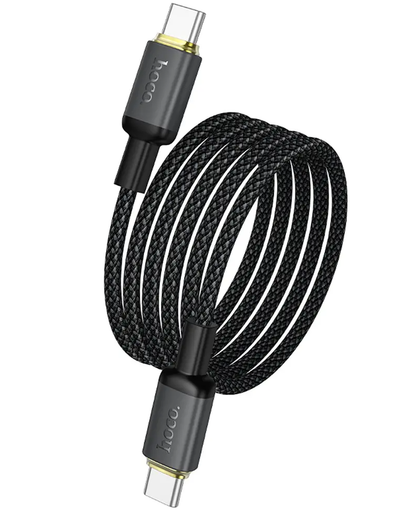 Câble de données et de charge USB-C - USB-C HOCO X128 Benefit, 60W, 1m, Noir