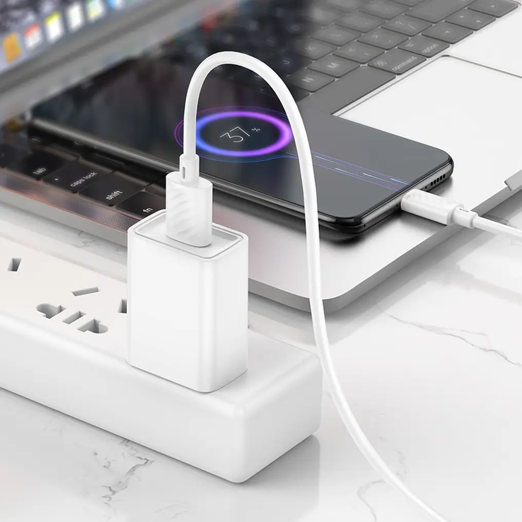 Câble de données et de charge USB-A - microUSB HOCO X88, 18W, 2m, Blanc