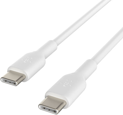 Câble de données et de charge USB-C - USB-C Belkin BoostCharge, 60W, 1m, lot de 2 pièces, blanc CAB003bt1MWH2PK