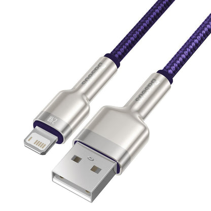 USB-A - Lightning Daten- und Ladekabel Baseus Cafule Metal Series, 18W, 2m, Lila CALJK-B05