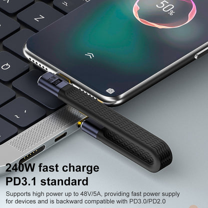 Cavo Dati e Ricarica USB-C - USB-C OEM Angled 8K Video Version 2, 240W, 0.15m, Nero