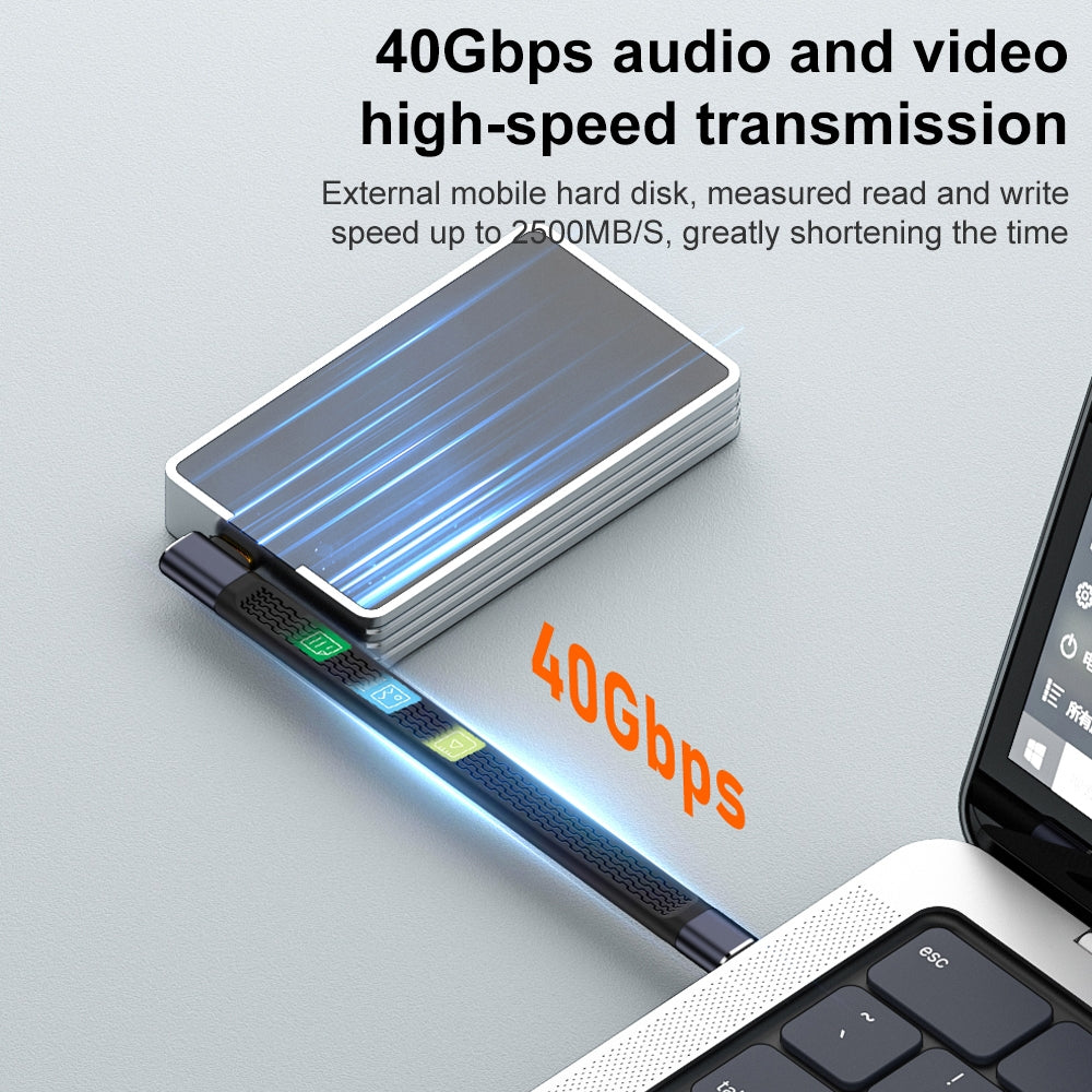 Câble de Données et de Charge USB-C - USB-C OEM Angled 8K Vidéo, 240W, 0.15m, Noir
