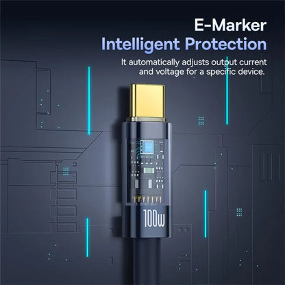 Câble de Données et de Charge USB-C - USB-C Baseus Explorer, 100W, 1m, Bleu Marine P10319704321-00