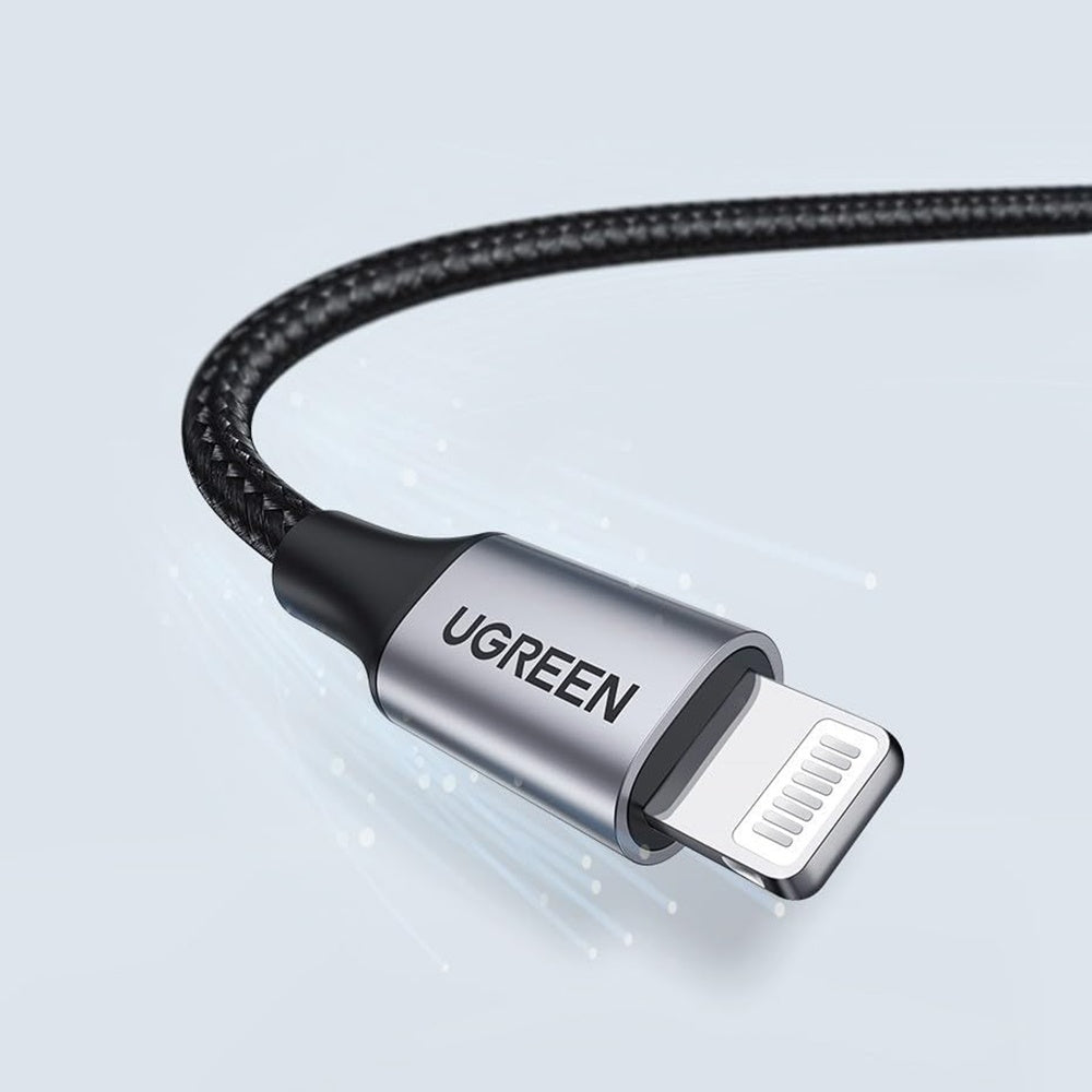 Câble de Données et de Charge USB-A - Lightning UGREEN US199, 18W, 1m, Gris