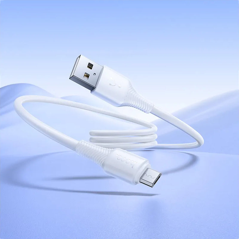Câble de Données et de Charge USB-A - microUSB HOCO X120, 18W, 1m, Blanc