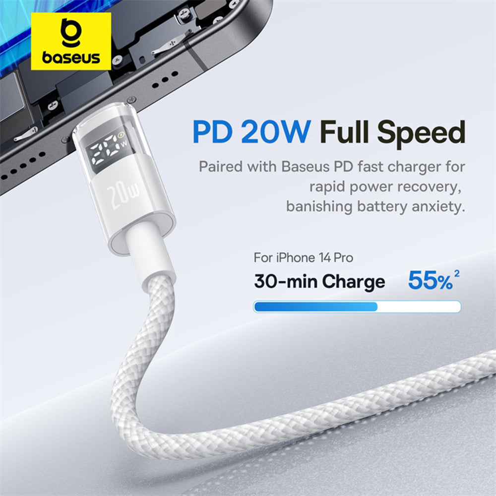 USB-C to USB-C Data and Charging Cable Baseus Display 2, 100W, 1m, White P10382702211-00