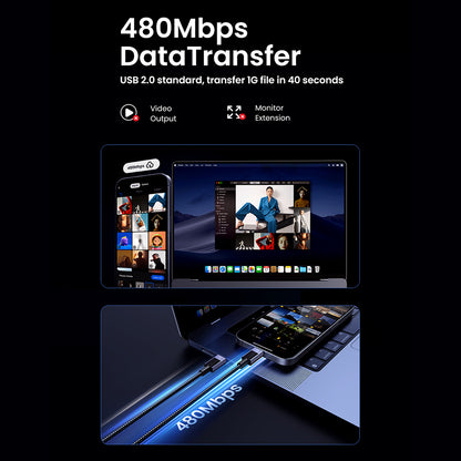 USB-C Daten- und Ladekabel - USB-C UGREEN L513, 240W, 2m, Schwarz
