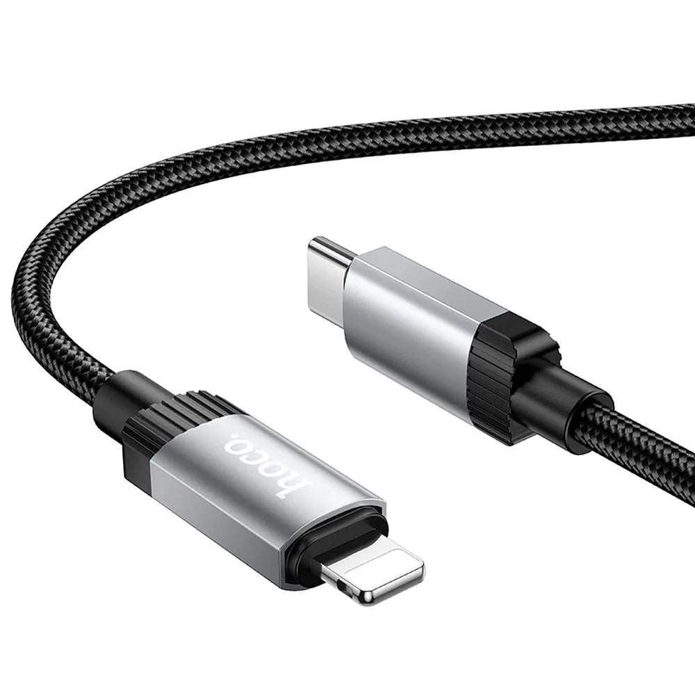 Câble de données et de charge USB-C - Lightning HOCO X117, 27W, 1m, Noir