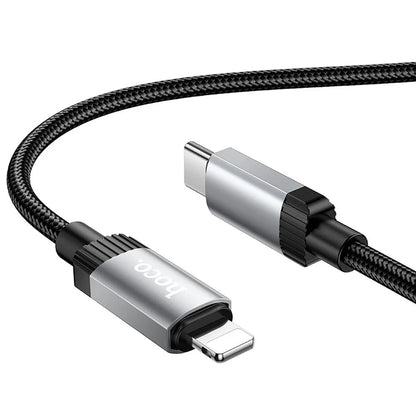 Câble de données et de charge USB-C - Lightning HOCO X117, 27W, 1m, Noir