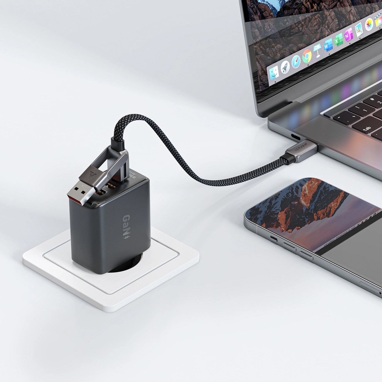 Cavo Dati e Ricarica USB-C - USB-A / USB-C Acefast C13-05, 60W, 0.2m, Nero