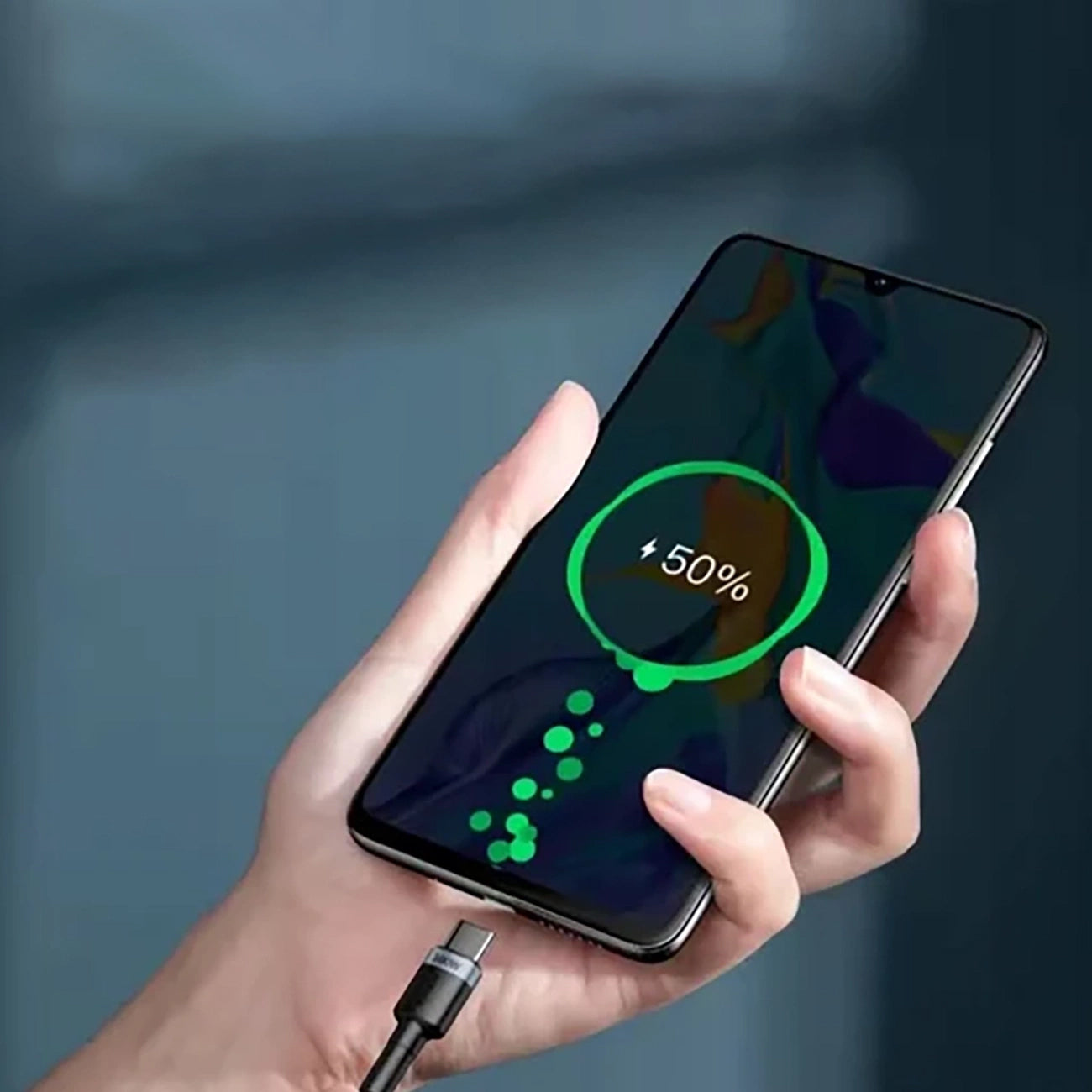 Câble de Données et de Charge USB-C - USB-C Baseus Cafule, 100W, 2m, Gris CATKLF-BLG1