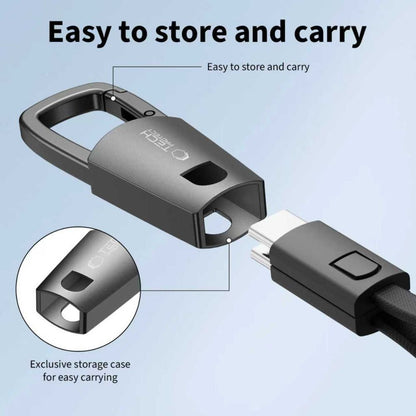 Cavo Dati e Ricarica USB-C - USB-C Tech-Protect Ultraboost DNA Portachiavi, 60W, 0.17m, Grigio