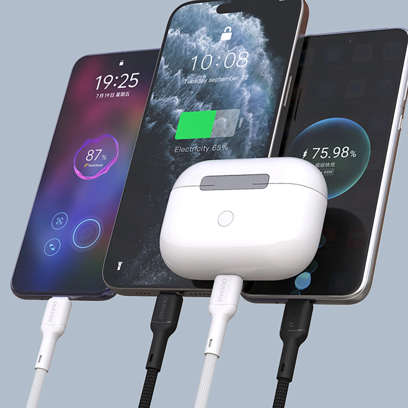 Daten- und Ladekabel USB-C - USB-C Dudao L9C, 65W, 1m, Weiß
