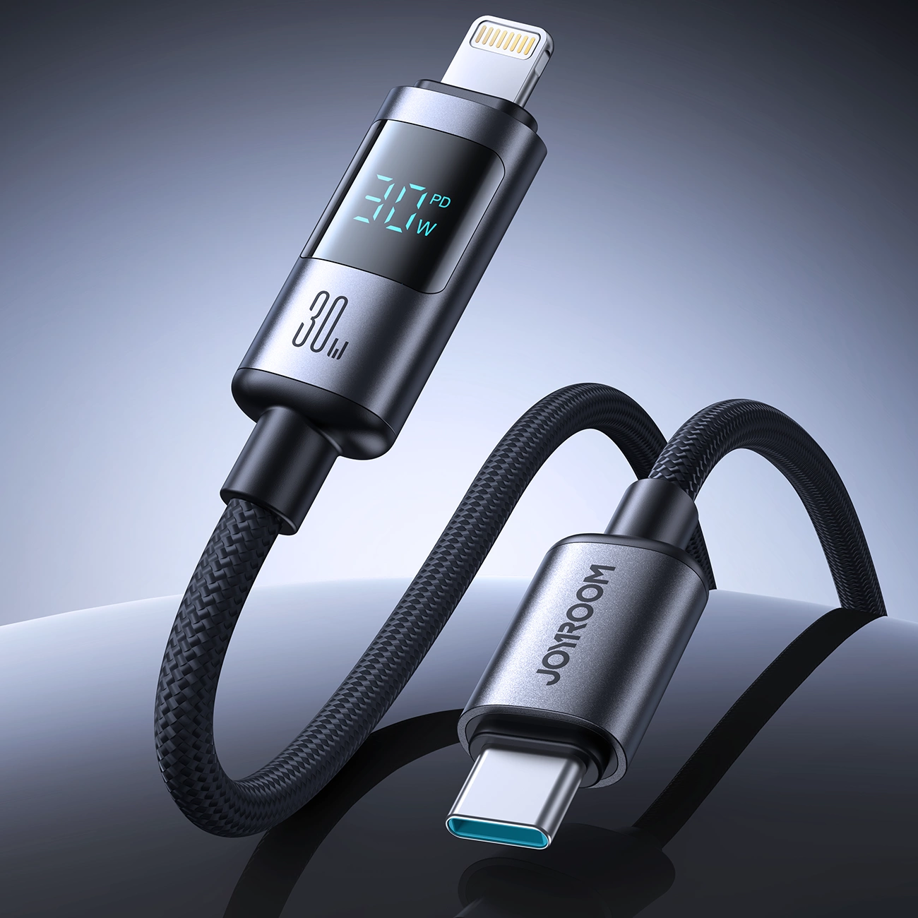 USB-C - Lightning Lade- und Datenkabel Joyroom S-A16 Pro Prism Display, 30W, 1,2m, Schwarz