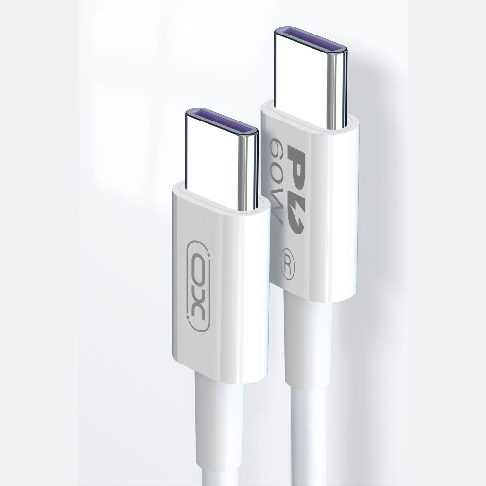 Câble de Données et de Charge USB-C - USB-C XO Design NB-Q190B, 60W, 2m, Blanc