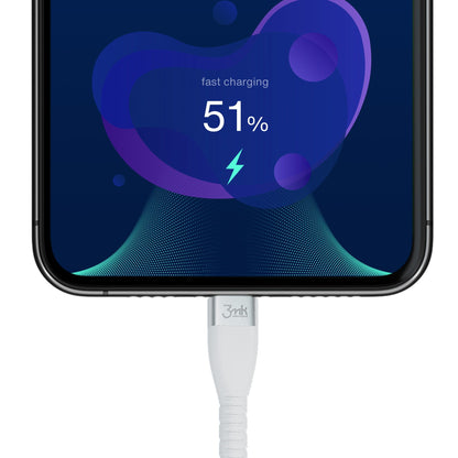 USB-C Daten- und Ladekabel - USB-C 3MK Hyper Silicone, 60W, 1m, Weiß