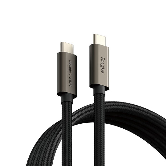 Câble de Données et de Charge USB-C - USB-C Ringke 2X2, 240W, 1m, Noir