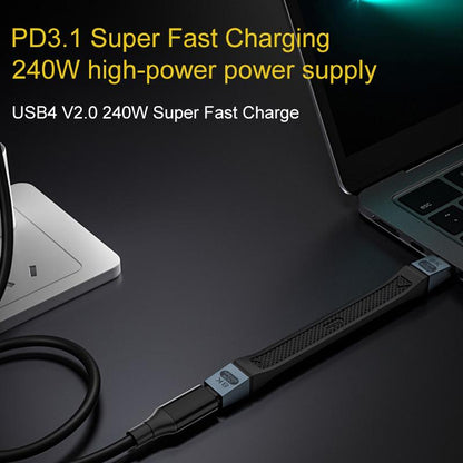 Câble de données et de charge USB-C - USB-C OEM Vidéo 8K, 240W, 0.13m, Noir