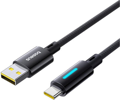 Câble de Données et de Charge USB-A - USB-C Baseus Lit Button Control, 100W, 1m, Noir P10379002121-00