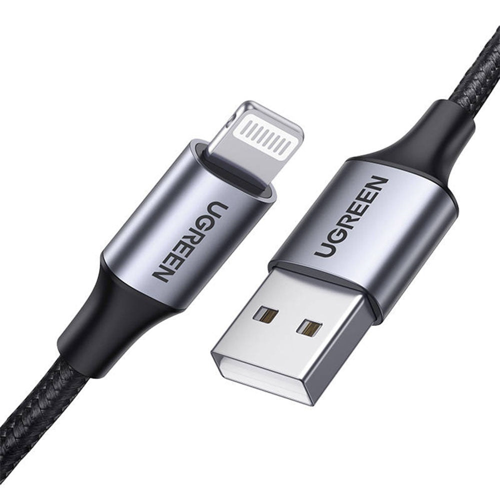 Câble de Données et de Charge USB-A - Lightning UGREEN US199, 18W, 1m, Gris