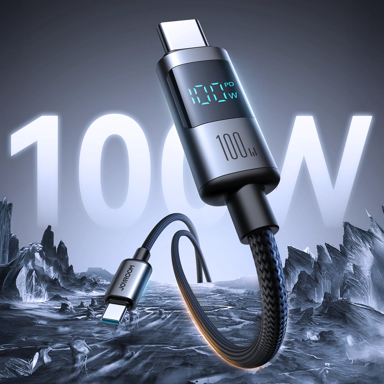 USB-C Daten- und Ladekabel - USB-C Joyroom S-A16 Pro Prism Display, 100W, 1,2m, Schwarz