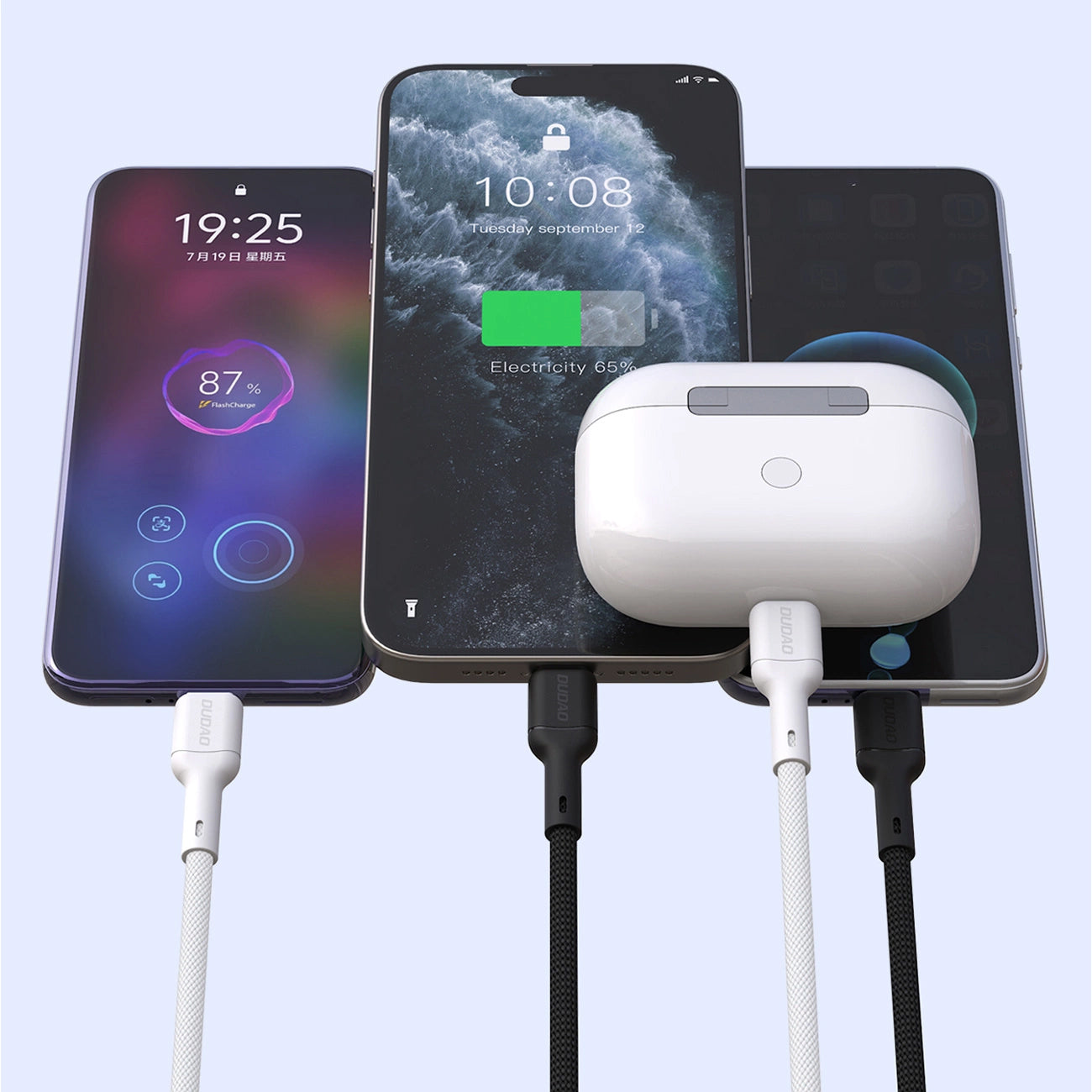 Daten- und Ladekabel USB-C - USB-C Dudao L9C, 65W, 1m, Weiß