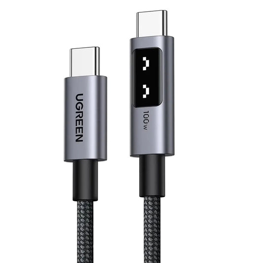 Câble de Données et de Charge USB-C - USB-C UGREEN L509, 100W, 0.5m, Gris