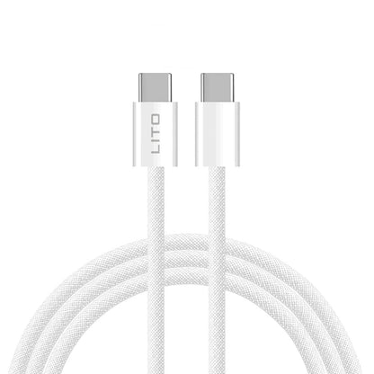 Cavo Dati e Ricarica USB-C - USB-C Lito LD04CC, 60W, 2m, Bianco