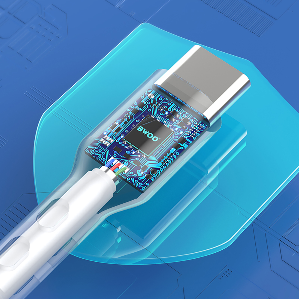 Daten- und Ladekabel USB-A - USB-C BWOO X172C, 60W, 1m, Weiß