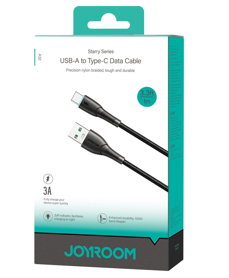 Daten- und Ladekabel USB-A - USB-C Joyroom S-A32, 18W, 1m, Schwarz