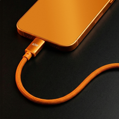 USB-C Daten- und Ladekabel - USB-C Forever Saffron, 60W, 1m, Orange
