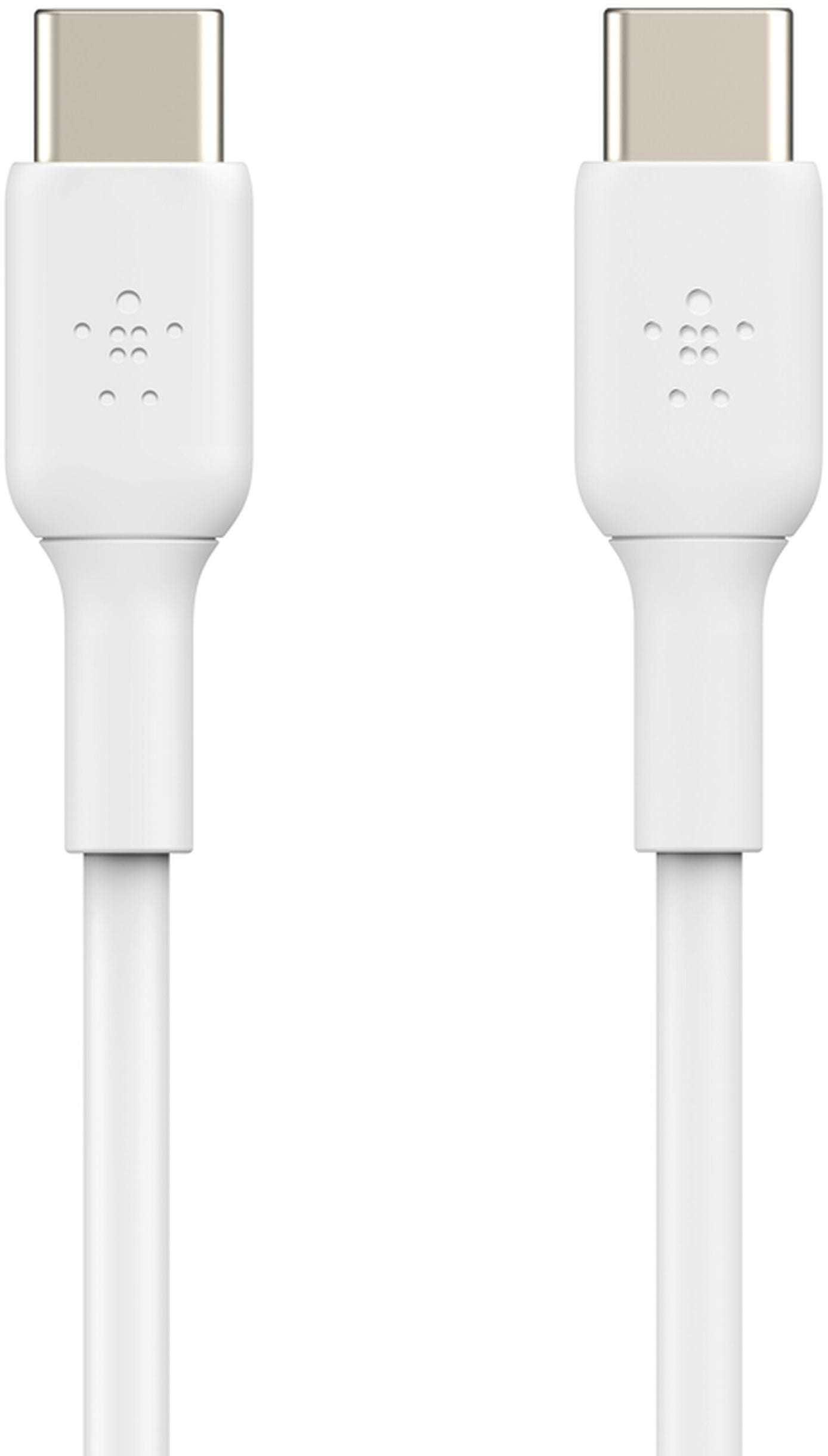 Câble de données et de charge USB-C - USB-C Belkin BoostCharge, 60W, 1m, lot de 2 pièces, blanc CAB003bt1MWH2PK