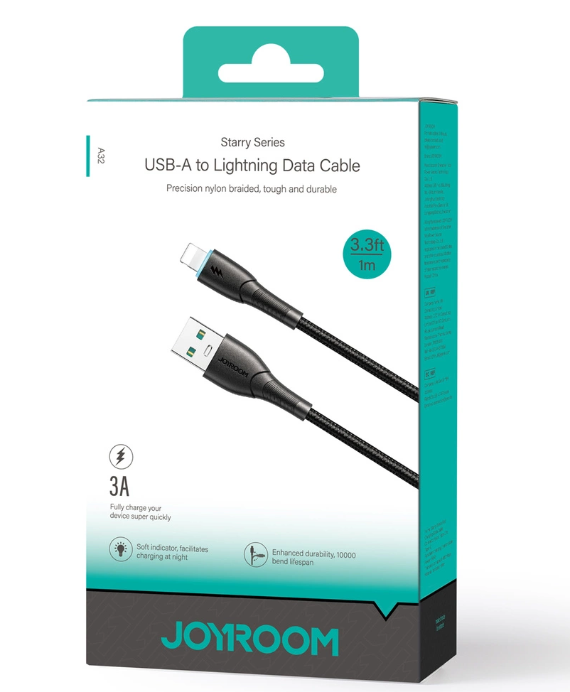 Cavo dati e ricarica USB-A - Lightning Joyroom SA32-AL3, 18 W, 1 m, nero