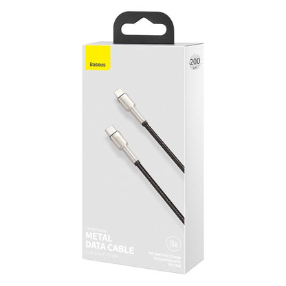 Cavo Dati e Ricarica USB-C - Lightning Baseus Cafule Metal Series, 20W, 2m, Nero CATLJK-B01