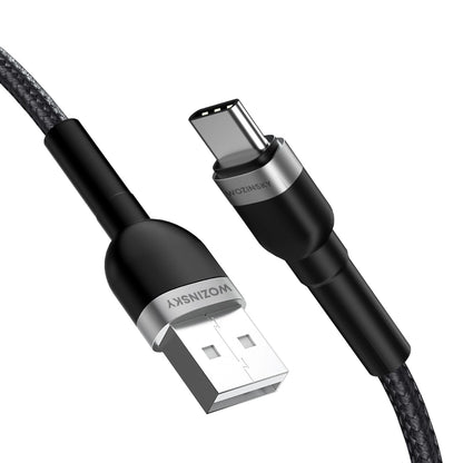 Câble de Données et de Charge USB-A - USB-C WZK WNBAC1, 20W, 1m, Noir