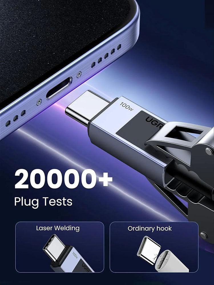 Câble de Données et de Charge USB-C - USB-C UGREEN L512, 100W, 3m, Gris