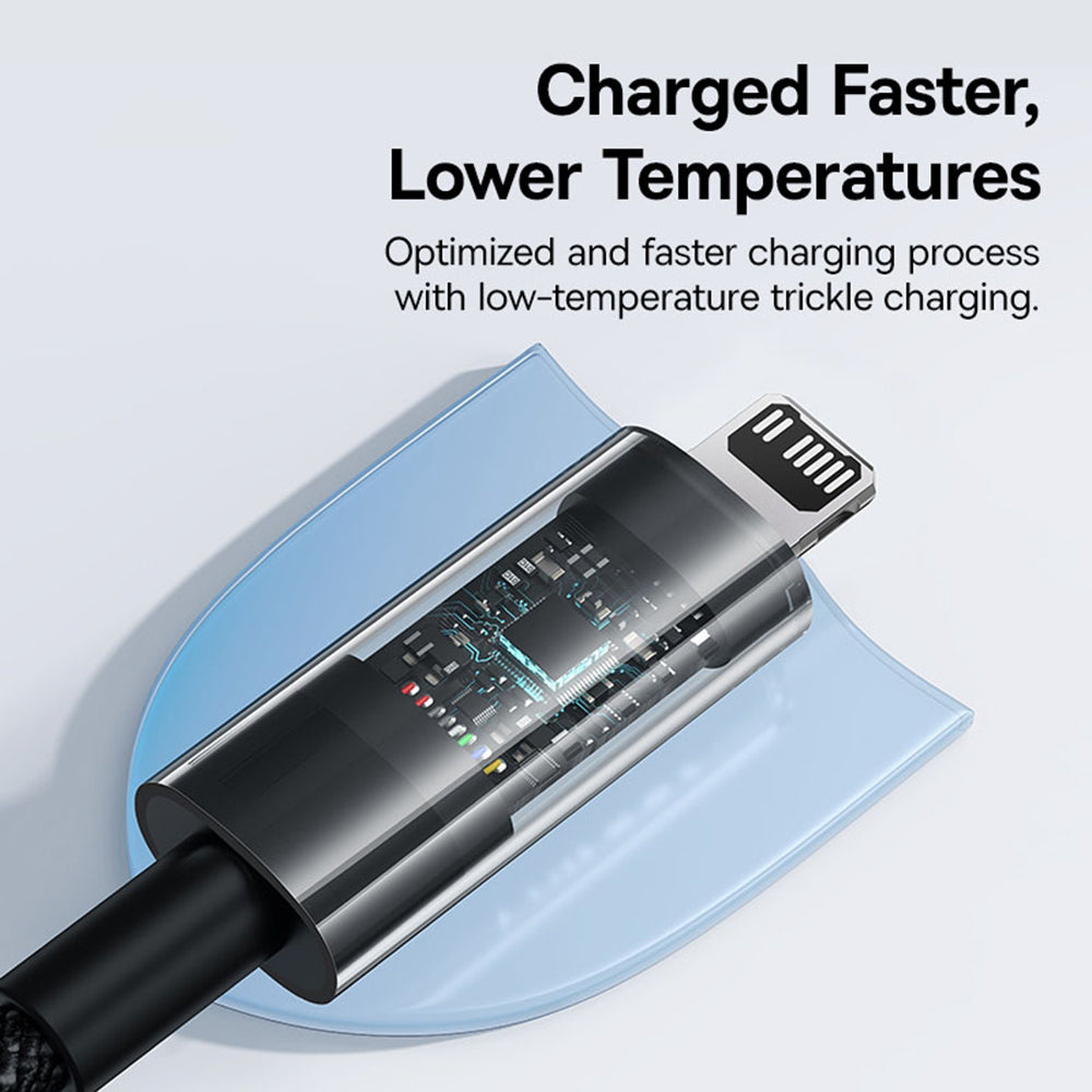 Câble de Données et de Charge USB-C - Lightning Baseus Gem, 20W, 2m, Noir P10373001111-01