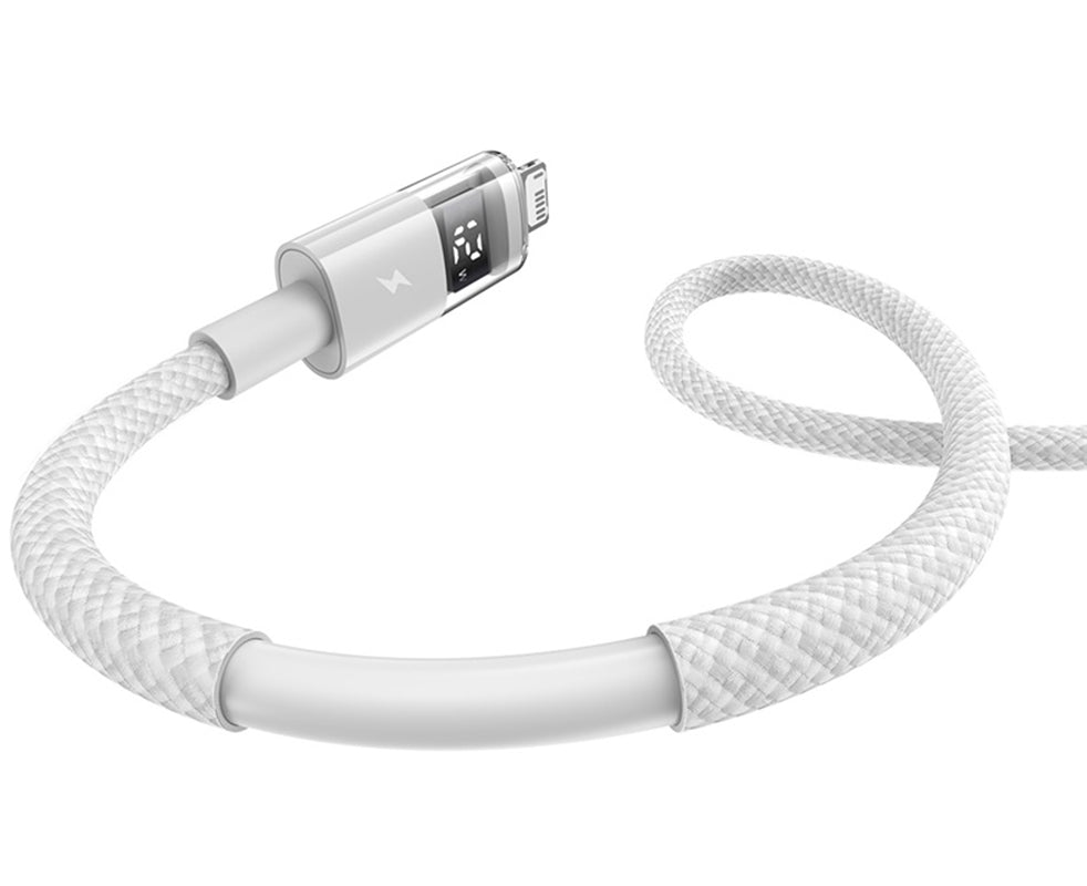 Daten- und Ladekabel USB-A - Lightning Baseus Display 2, 18W, 1m, Weiß P10382700211-00