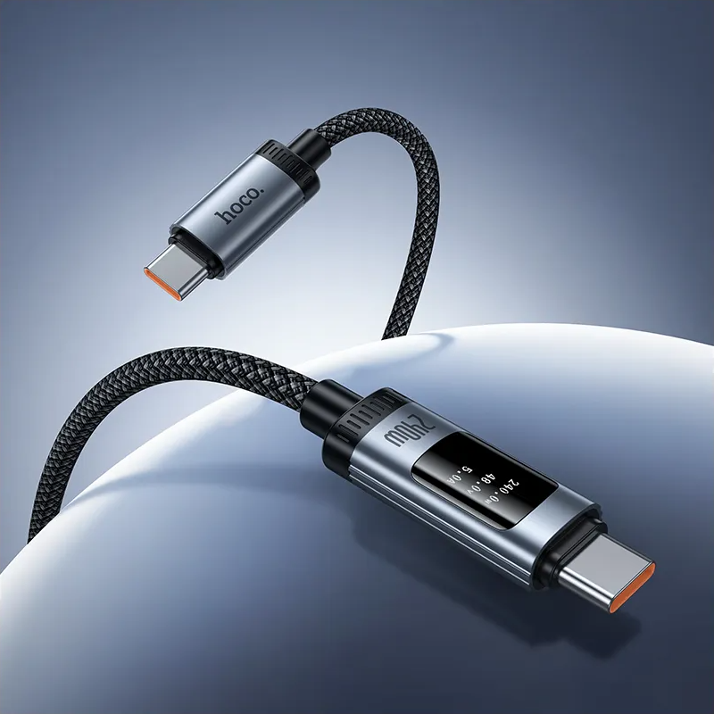 USB-C Daten- und Ladekabel - USB-C HOCO Display U148, 240W, 1.2m, Schwarz