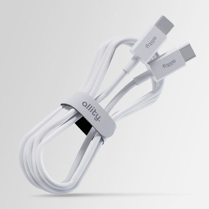 USB-C Daten- und Ladekabel - USB-C Allity. AUC-03, 100W, 1m, Weiß